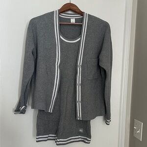 Gray Cardigan and Dress Set